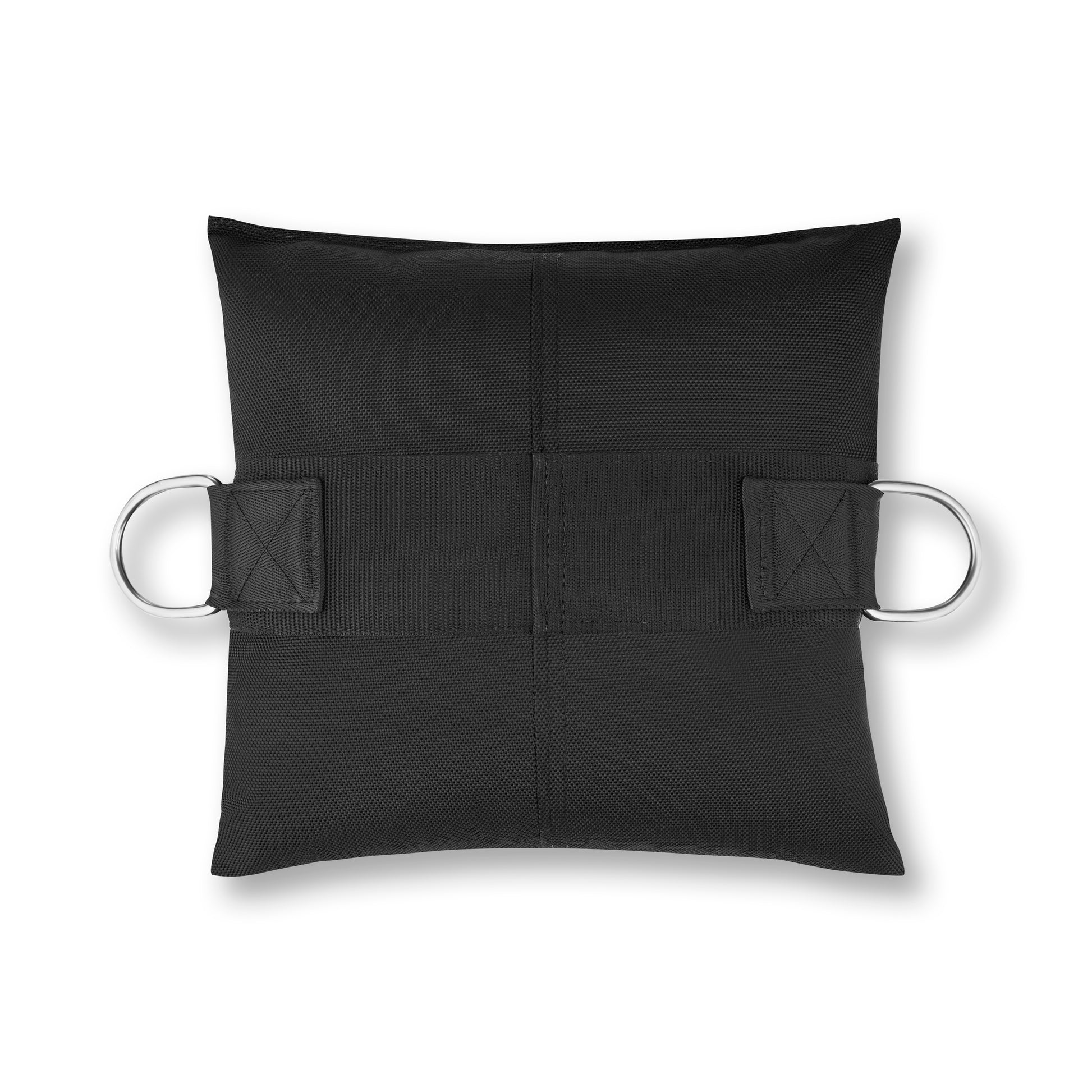 Durable 50 lb ballast bag filled with steel shot, featuring a secure D-ring for fast anchoring. Ideal for tents, photography, and marine use.