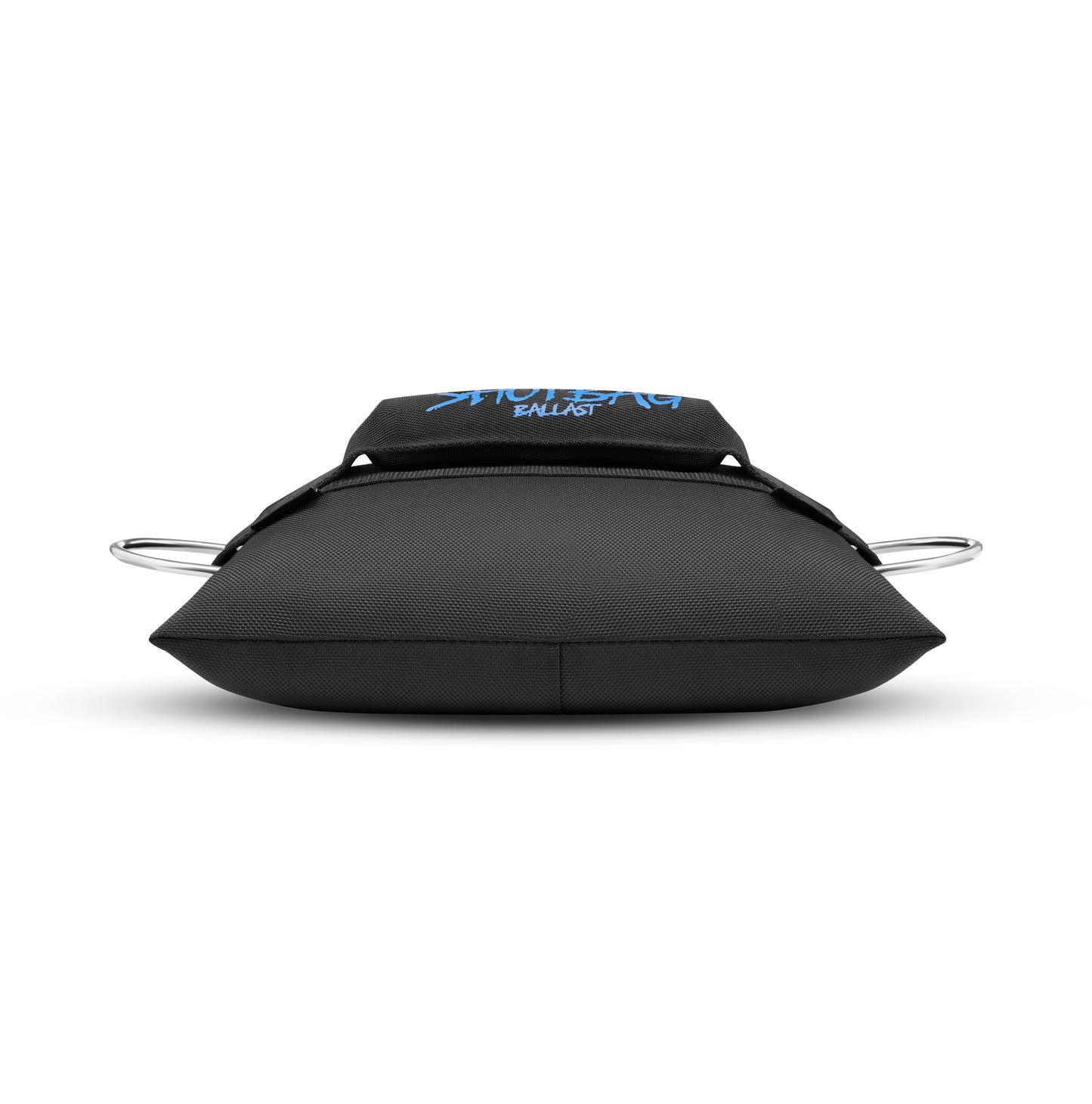 Durable 50 lb ballast bag filled with steel shot, featuring a secure D-ring for fast anchoring. Ideal for tents, photography, and marine use.